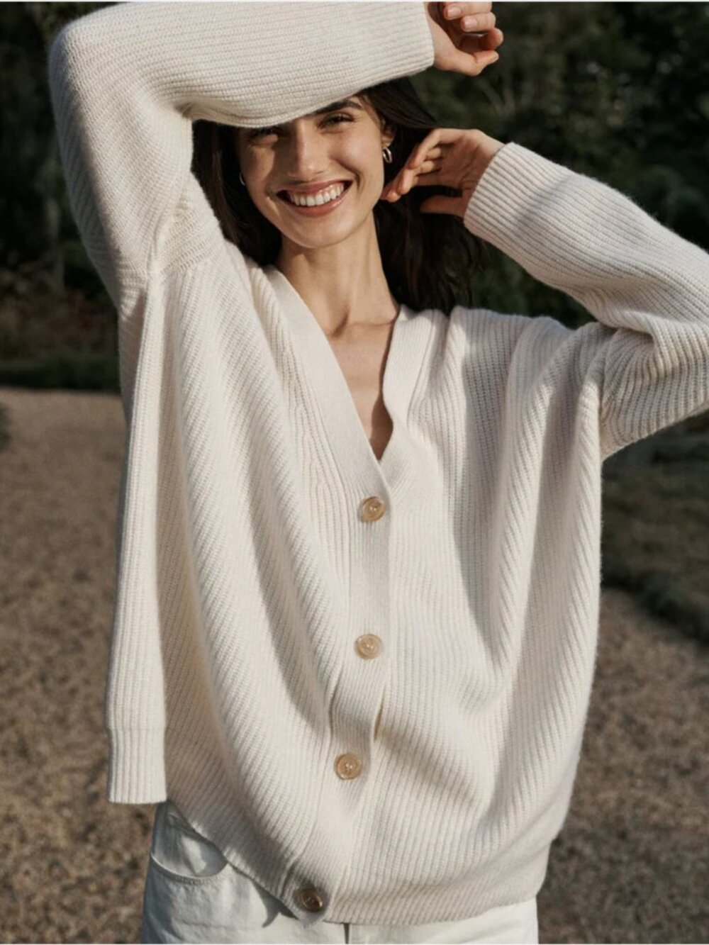 Jenni Kayne Cashmere Cocoon Cardigan Ivory XXS